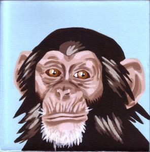 "Chimp" acrylic painting